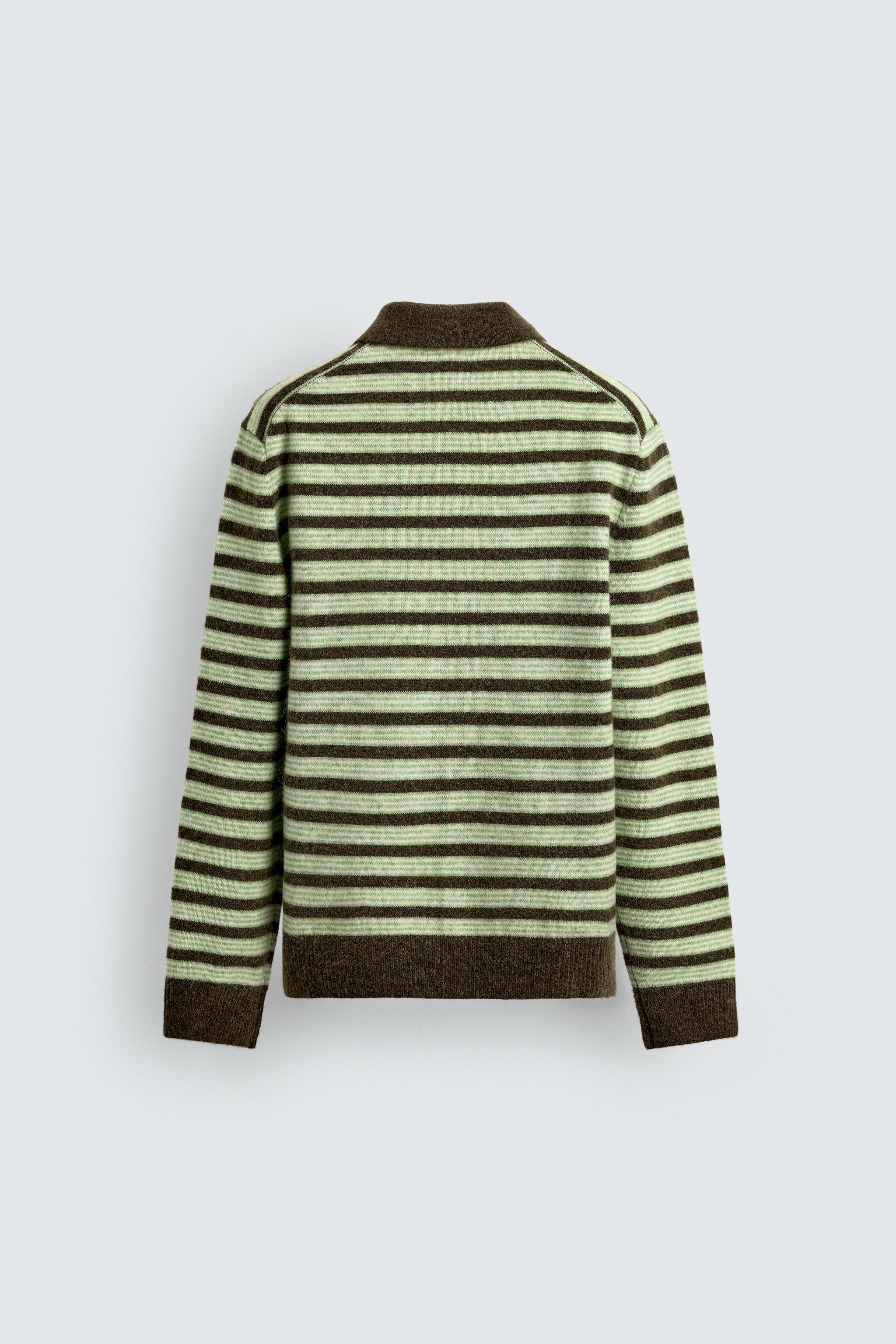 STRIPED KNIT POLO SHIRT